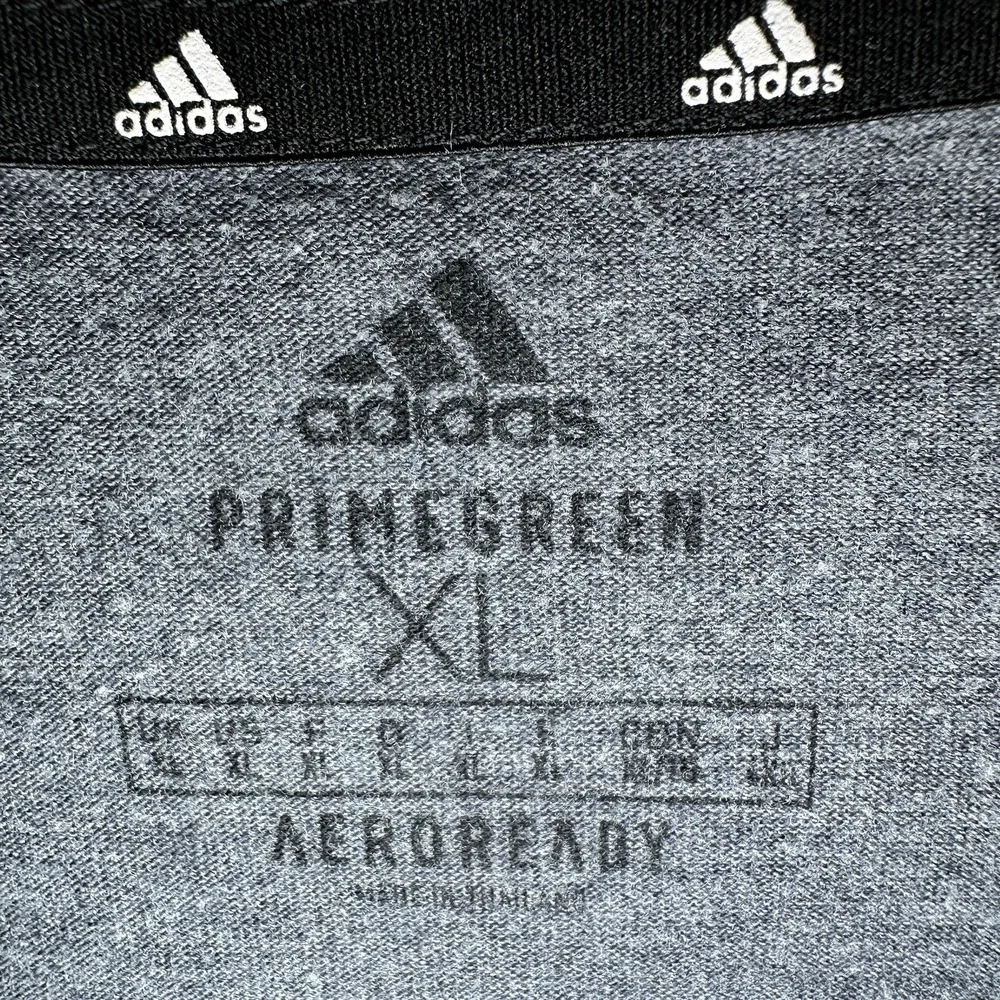 Adidas Men's Basic Tee - Primegreen Aeroready Charcoal Dark Gray XL - Picture 3 of 8